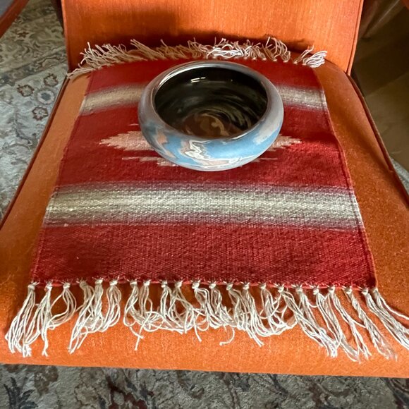 Chimayo Medium Orange Geometric Weaving - Picture 4 of 4